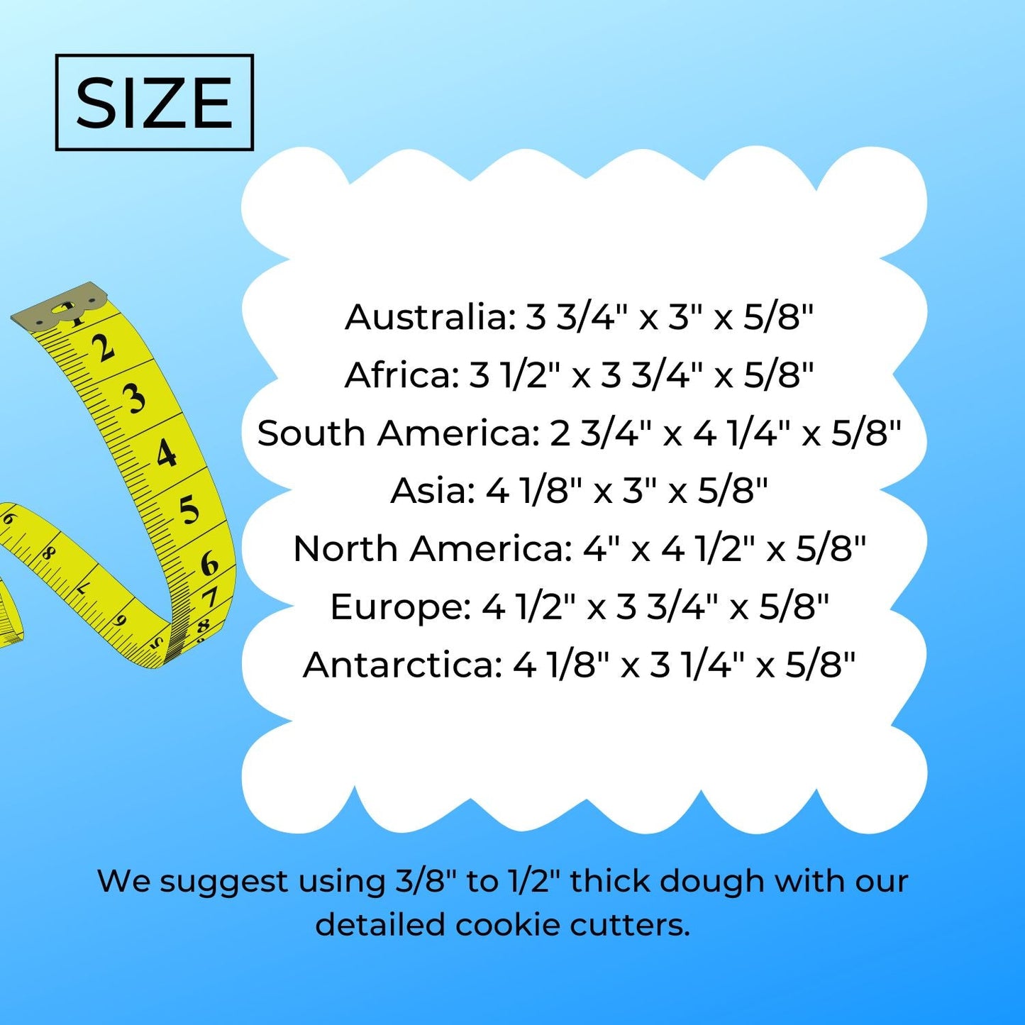 7 Continents Of The World Travel Map Set Of 7 Cookie Cutters Made In USA PR1983