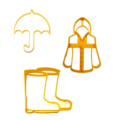 Rain Puddle Rainy Day Set Of 3 Cookie Cutters Made In USA PR1995