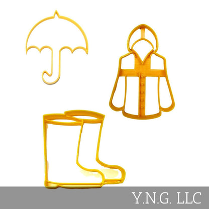 Rain Puddle Rainy Day Set Of 3 Cookie Cutters Made In USA PR1995