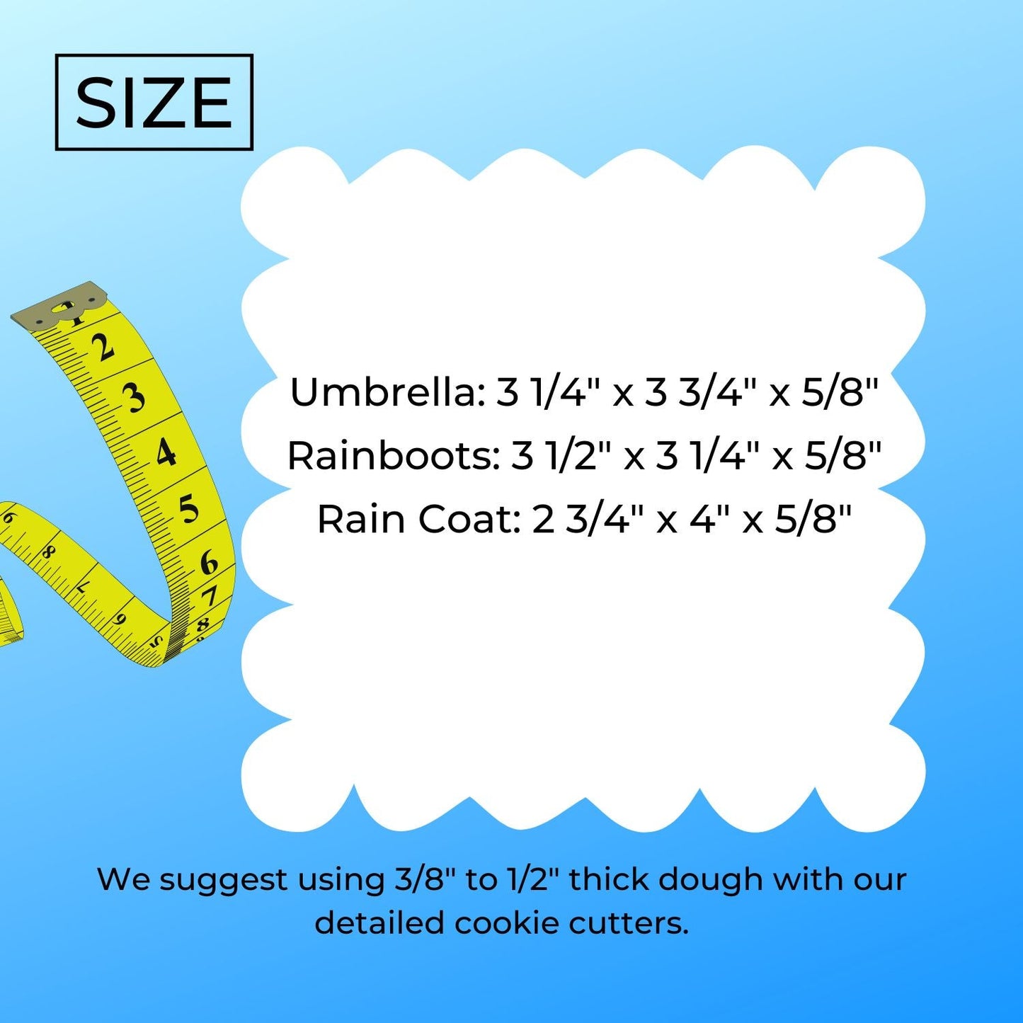 Rain Puddle Rainy Day Set Of 3 Cookie Cutters Made In USA PR1995