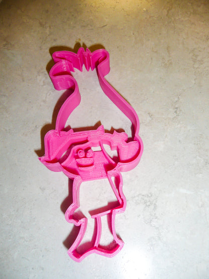 6x Poppy Trolls Fondant Cutter Cupcake Topper 1.75 IN USA FD2001