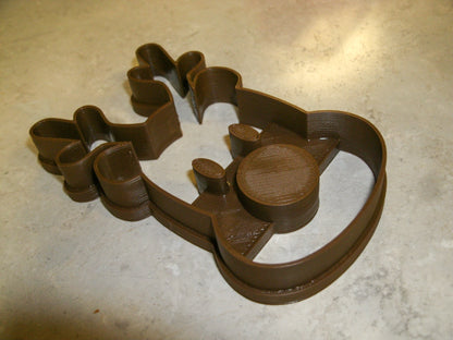 6x Rudolph Reindeer Face Fondant Cutter Cupcake Topper 1.75 IN USA FD2032