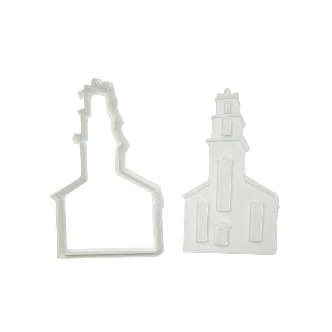 Church Outline Cookie Cutter and Detailed Stamp Set of 2 Made In USA PR2170