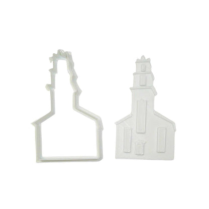 Church Outline Cookie Cutter and Detailed Stamp Set of 2 Made In USA PR2170