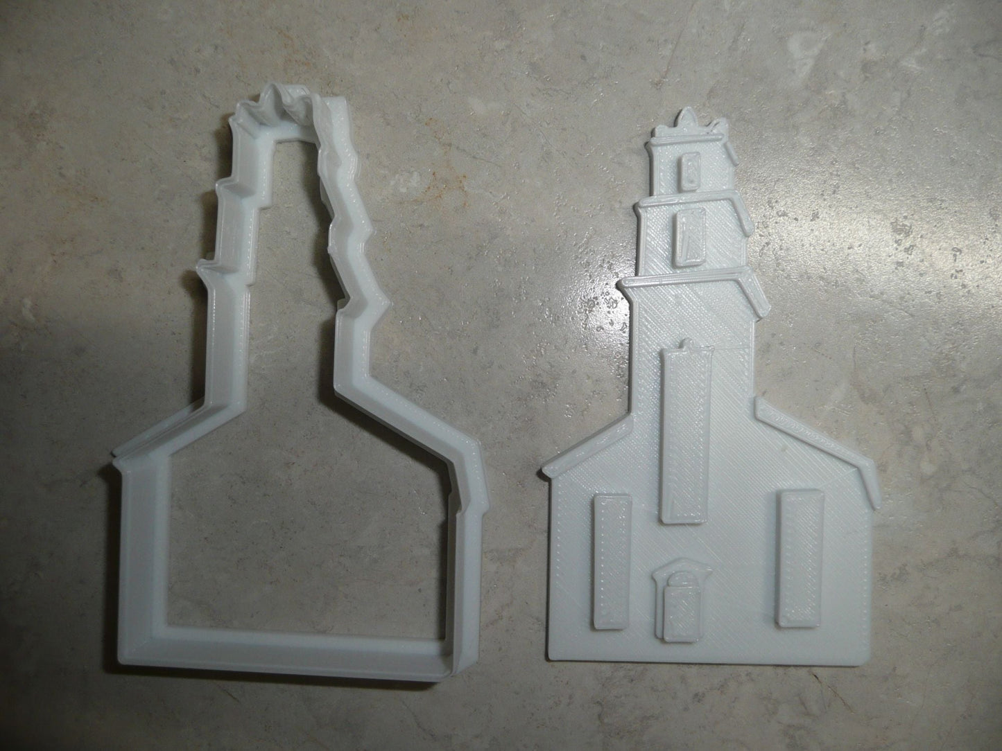 Church Outline Cookie Cutter and Detailed Stamp Set of 2 Made In USA PR2170