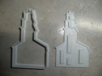 Church Outline Cookie Cutter and Detailed Stamp Set of 2 Made In USA PR2170