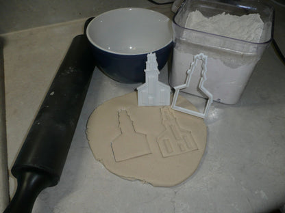 Church Outline Cookie Cutter and Detailed Stamp Set of 2 Made In USA PR2170