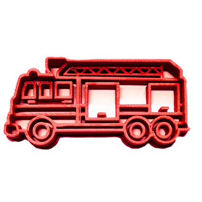 6x Fire Truck Firetruck Fondant Cutter Cupcake Topper 1.75 IN USA FD2389