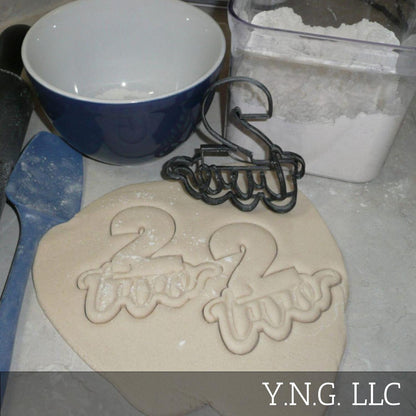 Number Two 2 With Word Birthday Anniversary Cookie Cutter Made In USA PR2403