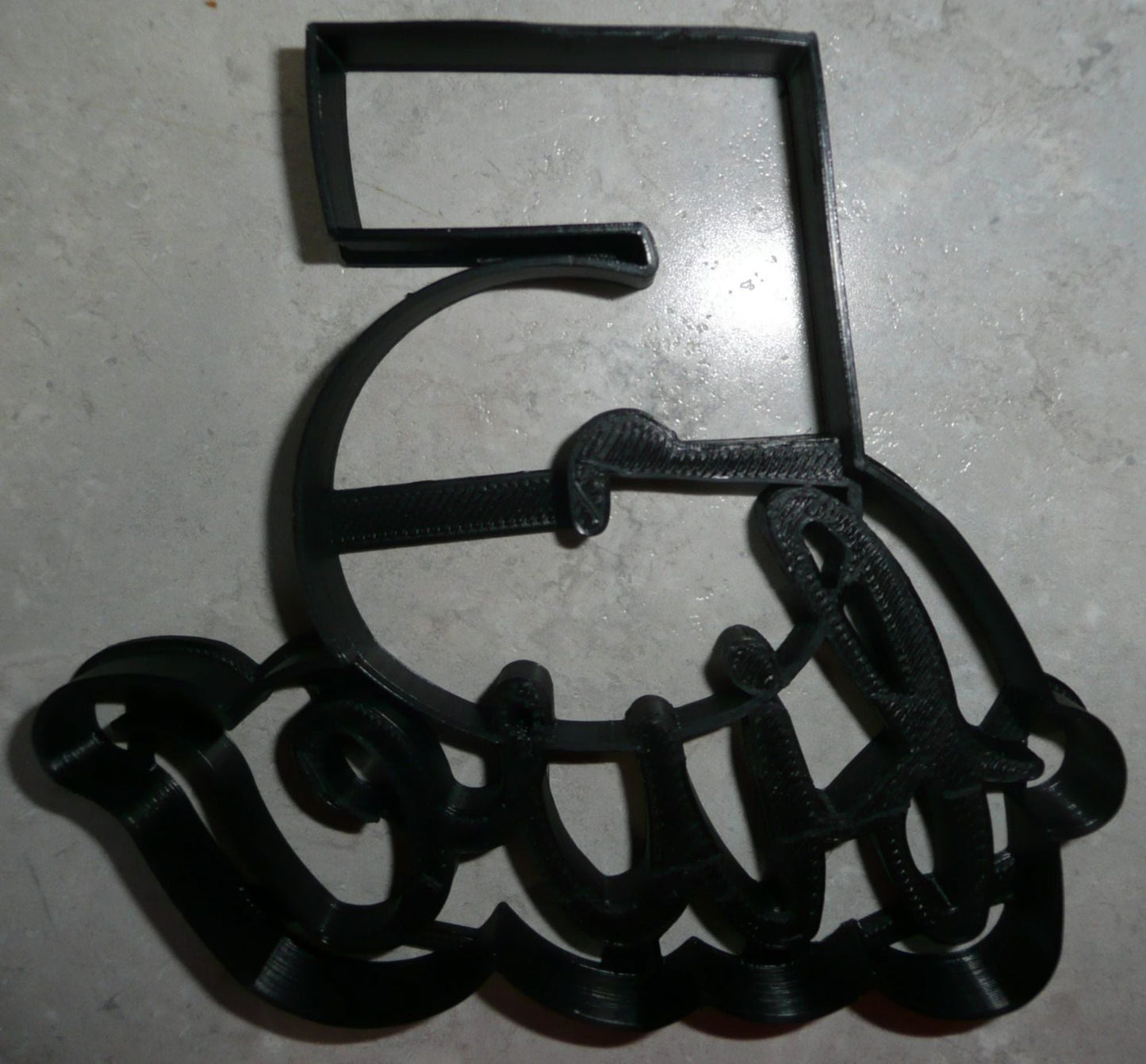 Number Five 5 With Word Birthday Anniversary Cookie Cutter Made In USA PR2406