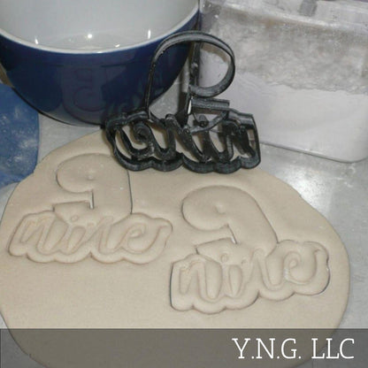 Number Nine 9 With Word Birthday Anniversary Cookie Cutter Made In USA PR2410