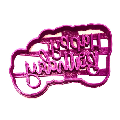 Happy Birthday Words Fun Font Party Celebration Cookie Cutter Made In USA PR2514
