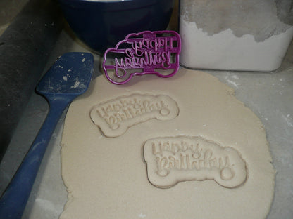 Happy Birthday Words Fun Font Party Celebration Cookie Cutter Made In USA PR2514