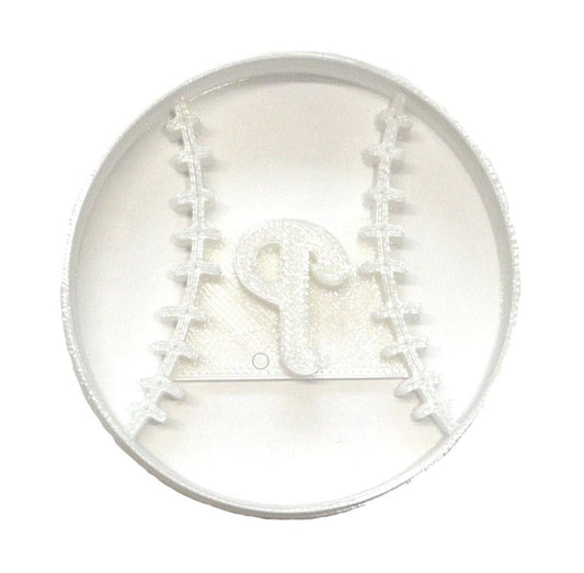 6x Philadelphia P Baseball Fondant Cutter Cupcake Topper 1.75 IN USA FD2539