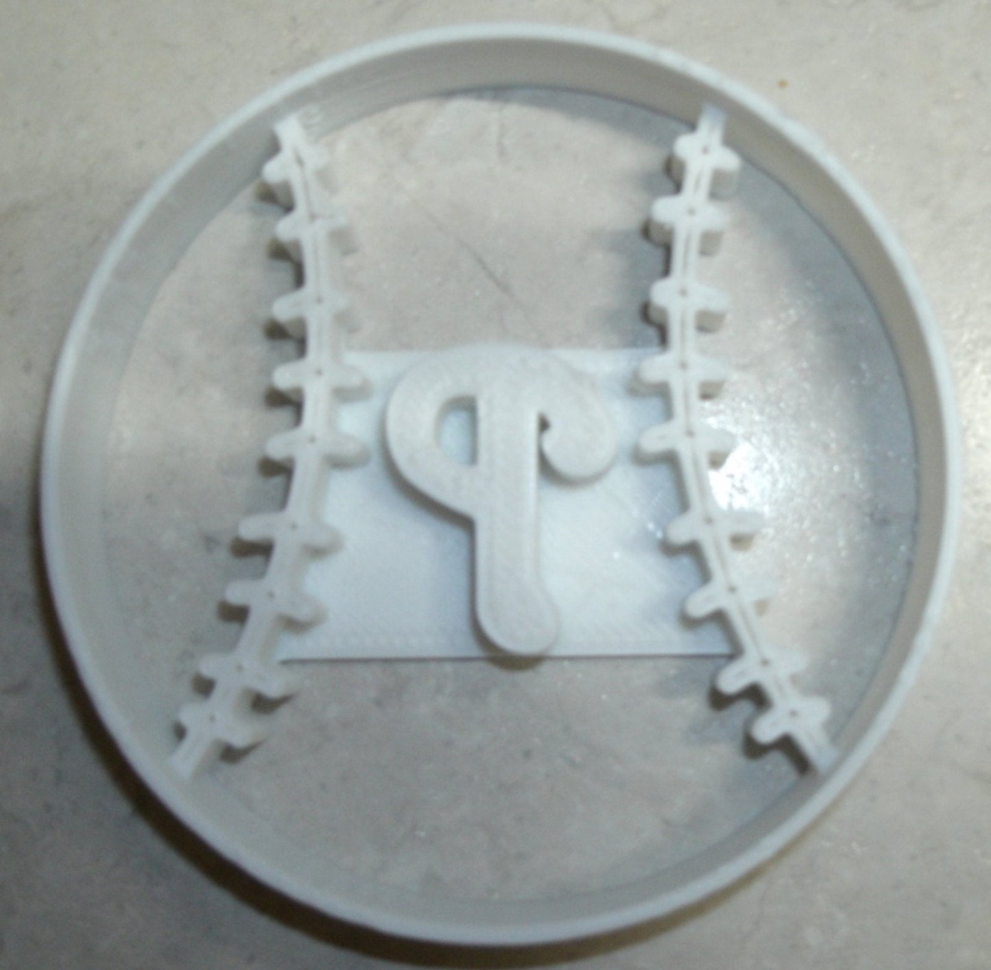 Philadelphia Phillies P Letter On Baseball Cookie Cutter Made In USA PR2539