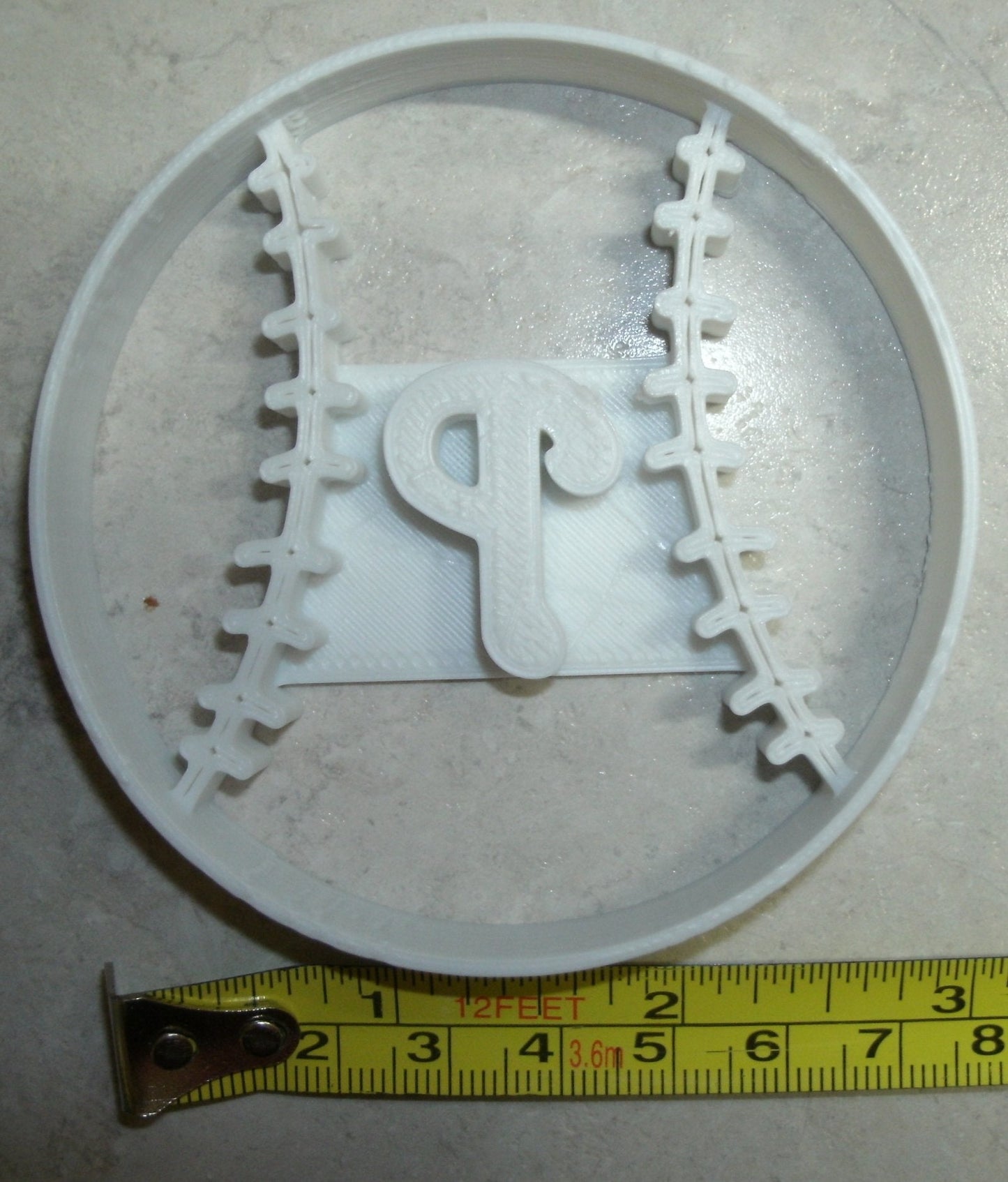 Philadelphia Phillies P Letter On Baseball Cookie Cutter Made In USA PR2539