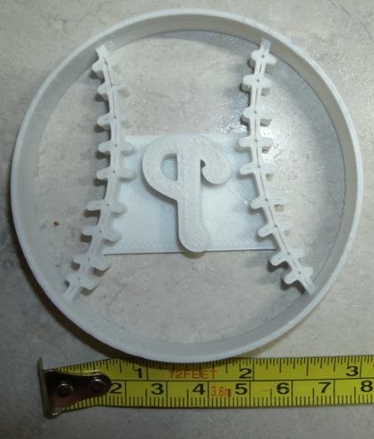 Philadelphia Phillies P Letter On Baseball Cookie Cutter Made In USA PR2539