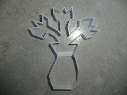 6x Flowers In Vase Fondant Cutter Cupcake Topper 1.75 IN USA FD254