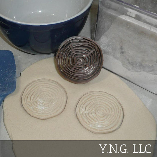 Detailed Tree Wood Grain Slice Stump Layer Cookie Cutter Made In USA PR2565