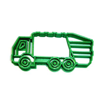 6x Garbage Truck Fondant Cutter Cupcake Topper 1.75 IN USA FD2606