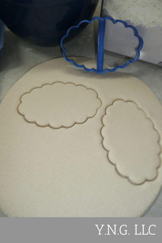 Oval Frame Scallop Edge Plaque Cookie Cutter Made In USA PR273