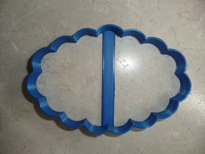 Oval Frame Scallop Edge Plaque Cookie Cutter Made In USA PR273