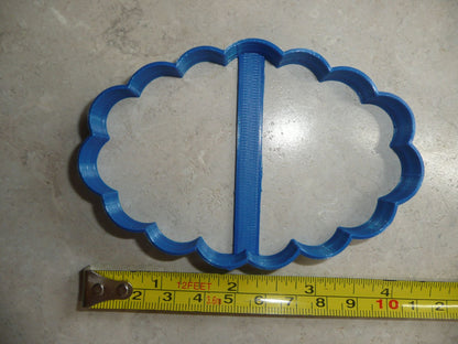 Oval Frame Scallop Edge Plaque Cookie Cutter Made In USA PR273