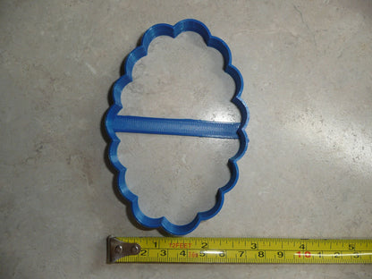 Oval Frame Scallop Edge Plaque Cookie Cutter Made In USA PR273