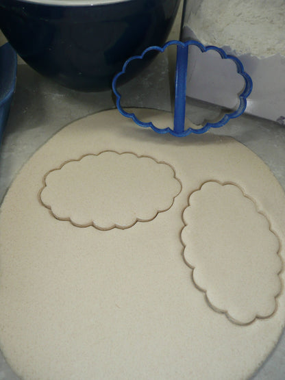 Oval Frame Scallop Edge Plaque Cookie Cutter Made In USA PR273