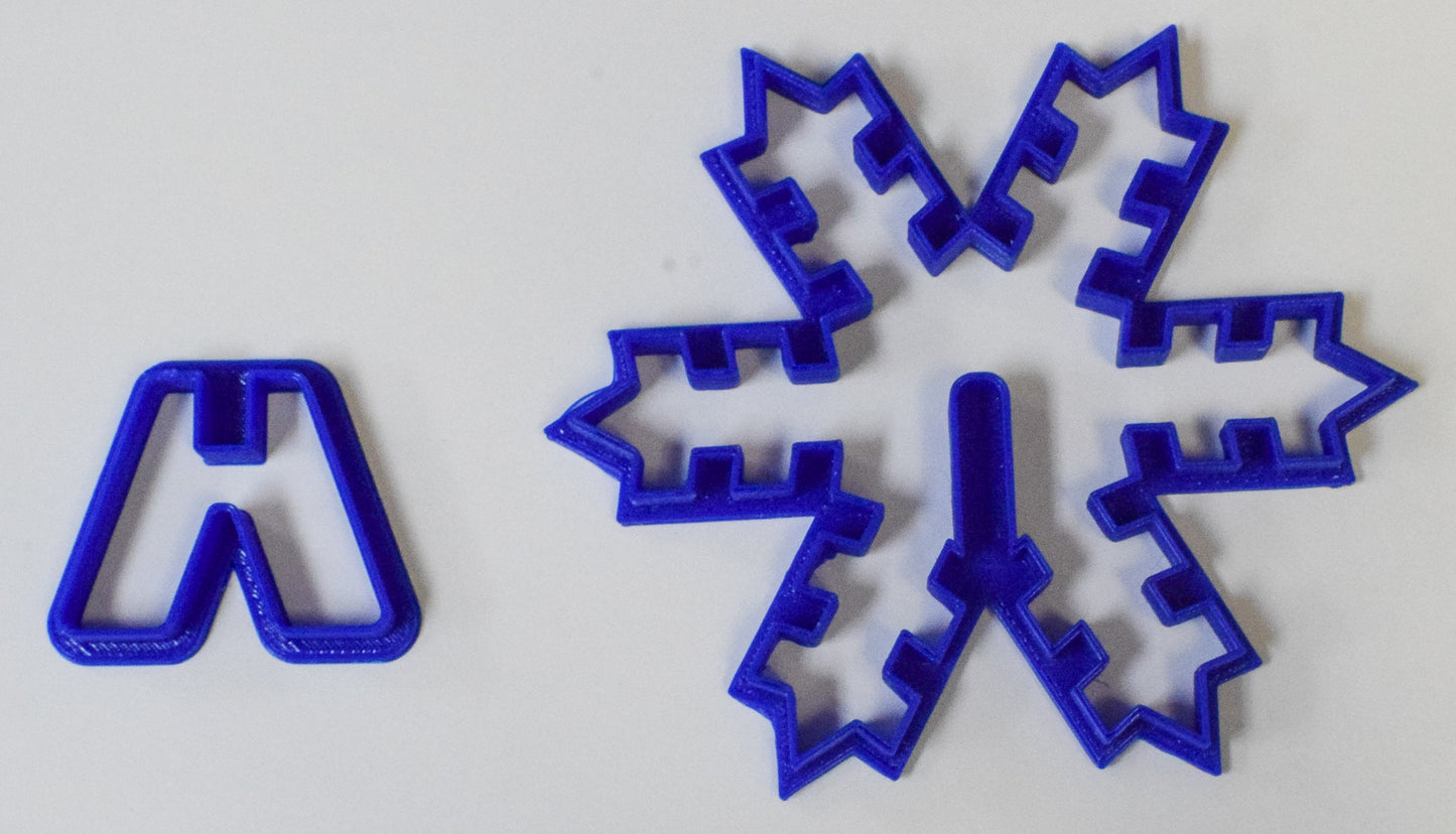 3D Snowflake Christmas 2 Piece Cookie Cutter Holiday Made In USA PR292