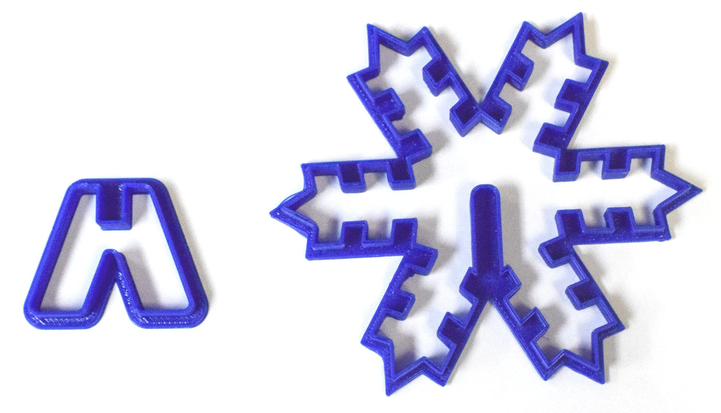 3D Snowflake Christmas 2 Piece Cookie Cutter Holiday Made In USA PR292