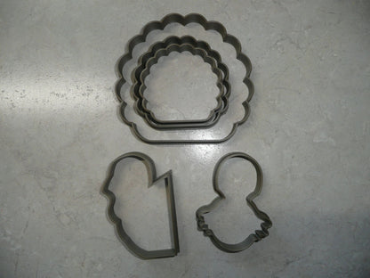 Turkey 5 Piece Set Thanksgiving Holiday Cookie Cutter Made In USA PR2973
