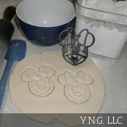 Minnie Mouse With Bow Detailed Face Cartoon Cookie Cutter Made In USA PR3025