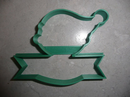 Elf Face Outline With Banner Christmas Cookie Cutter Made In USA PR3033