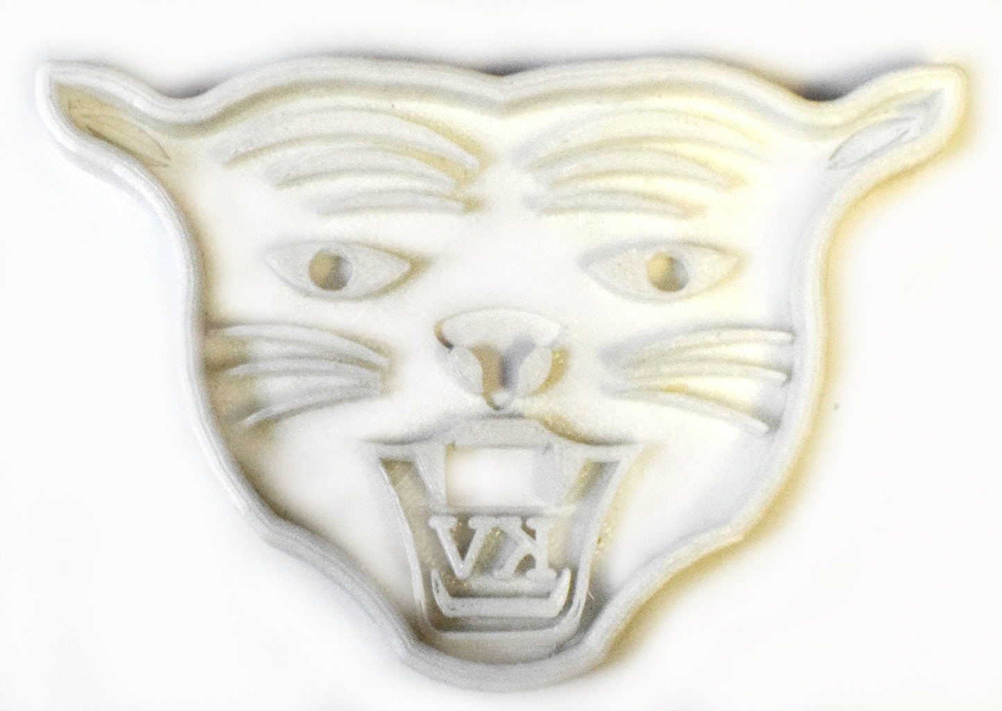 KVHS Kankakee Valley KV Cougar Face Cookie Cutter Made in USA PR315