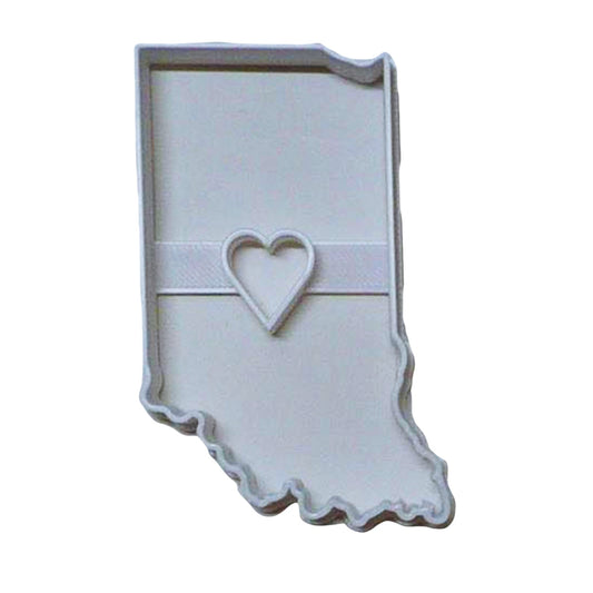 6x Indiana With Indpls Heart Fondant Cutter Cupcake Topper 1.75 IN USA FD3215