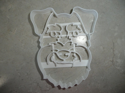 6x Schnauzer Dog Face Fondant Cutter Cupcake Topper 1.75 IN USA FD4023