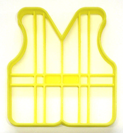 6x Construction Vest Fondant Cutter Cupcake Topper 1.75 IN USA FD4107