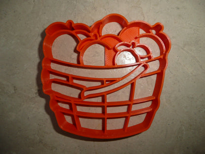 6x Peach Basket Fruit Picking Fondant Cutter Cupcake Topper 1.75 IN USA FD4856