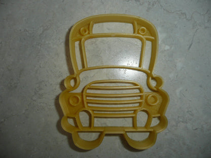 6x School Bus Front View Fondant Cutter Cupcake Topper 1.75 IN USA FD4959