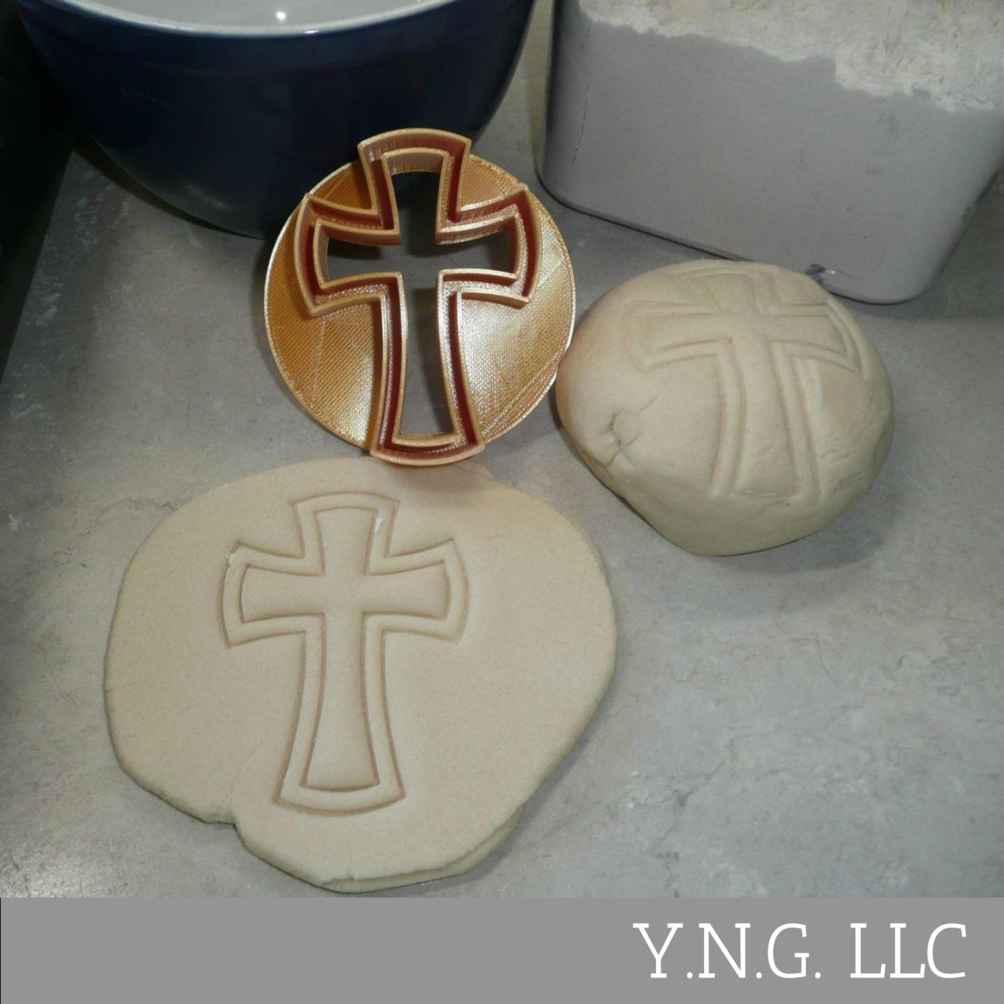 Cross Design Concha Cutter Mexican Sweet Bread Stamp Made In USA PR4975