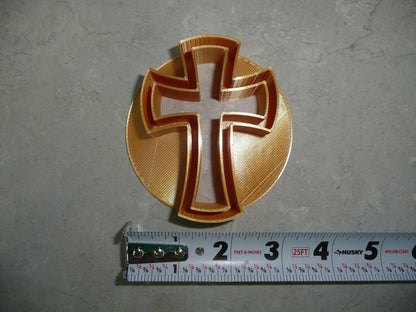 Cross Design Concha Cutter Mexican Sweet Bread Stamp Made In USA PR4975