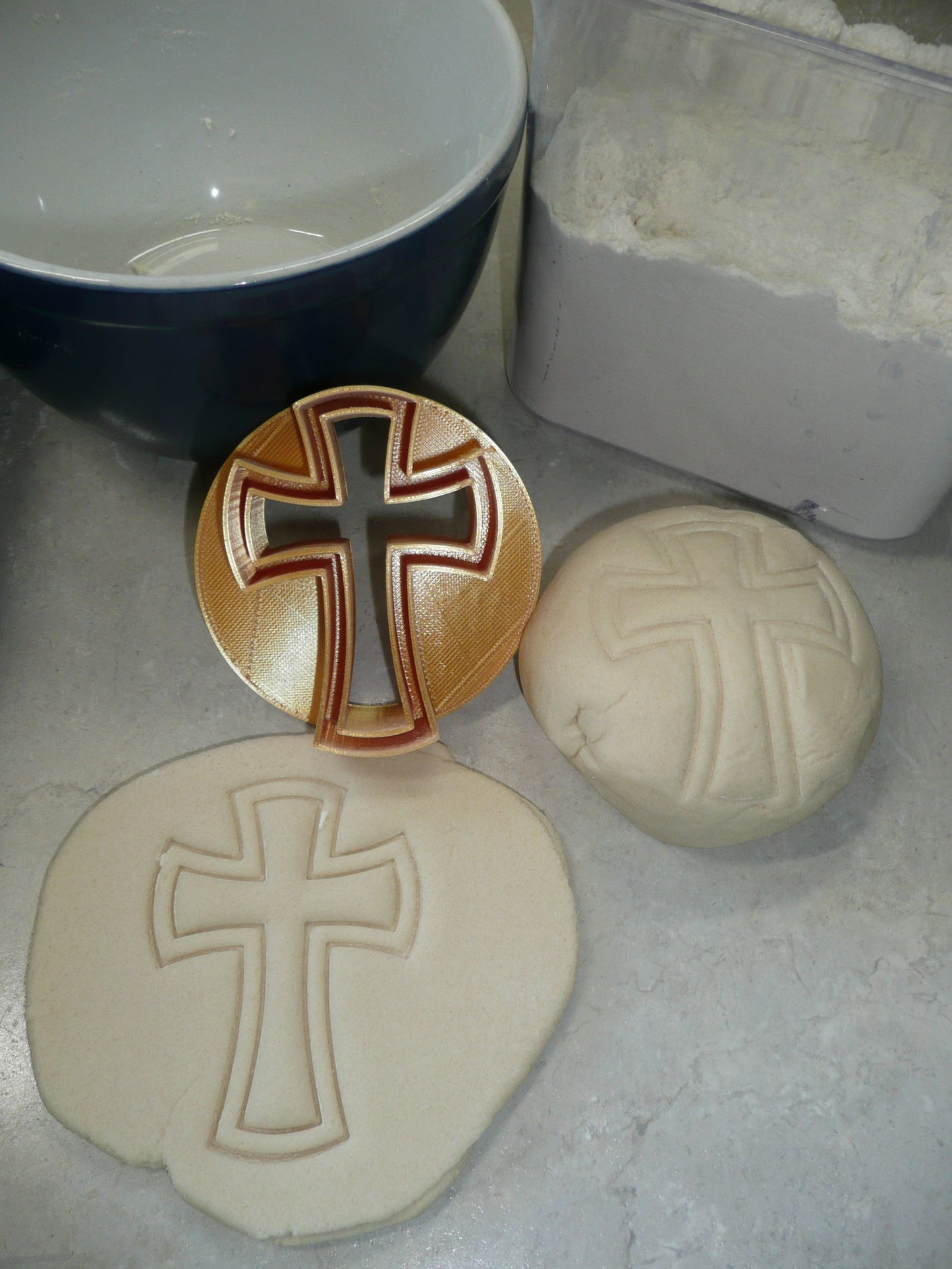 Cross Design Concha Cutter Mexican Sweet Bread Stamp Made In USA PR4975