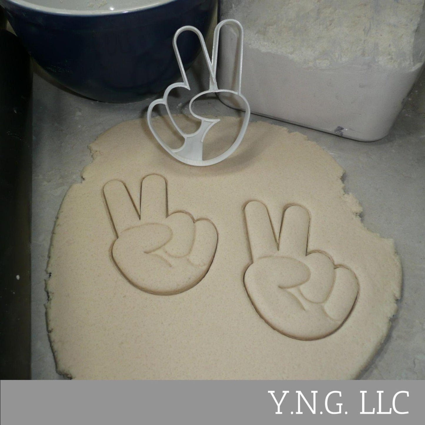 Peace Or Victory Sign Detailed Hand Shape Cookie Cutter Made In USA PR5031