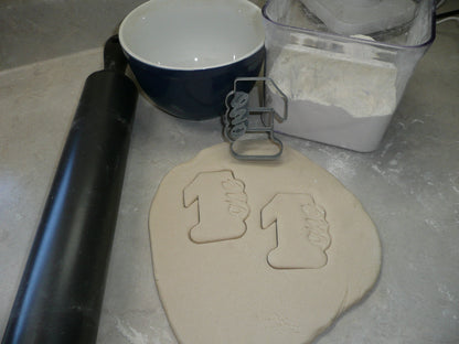 Number 1 With Word On Side Detailed Cookie Cutter Made In USA PR5041