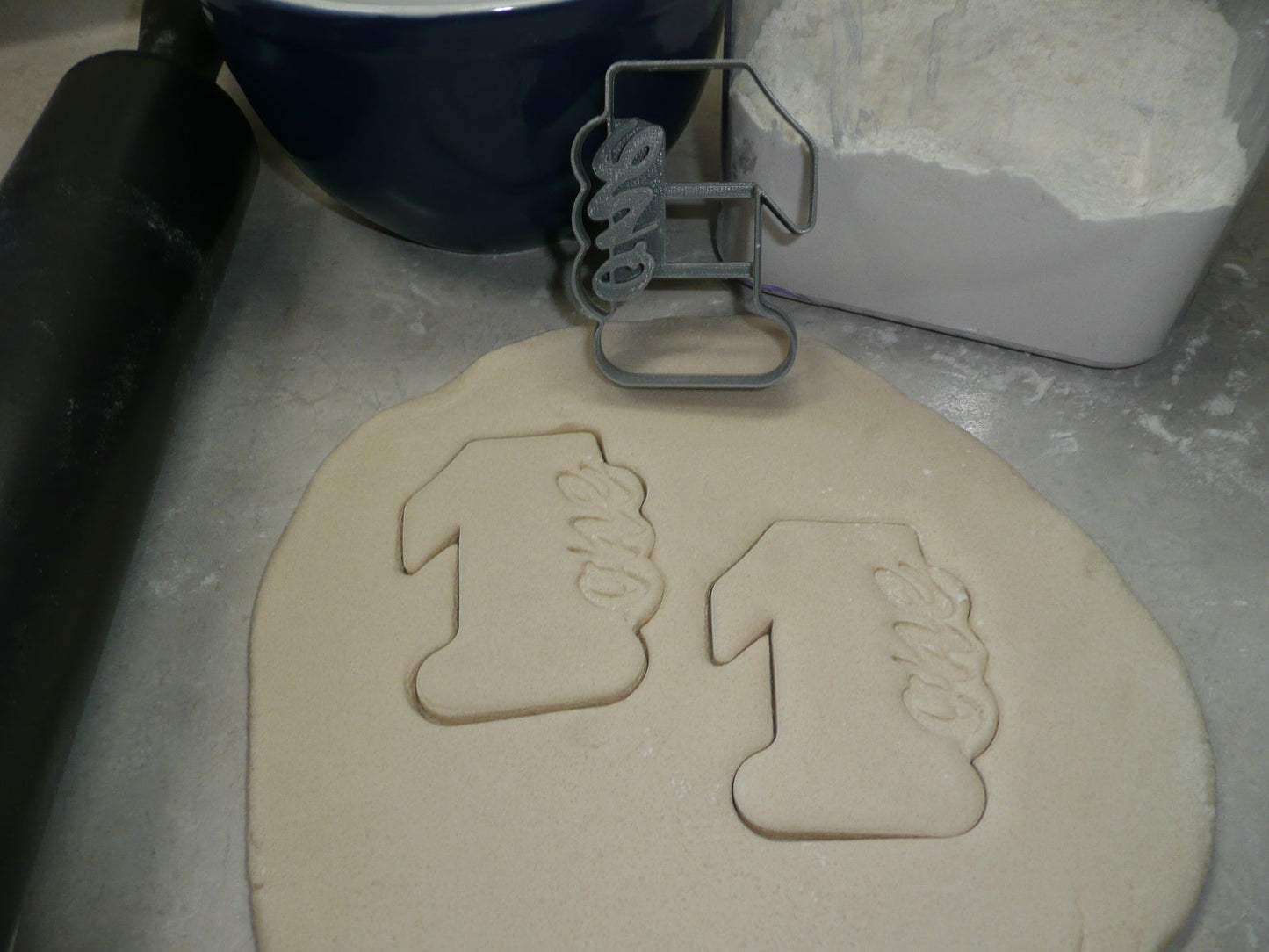 Number 1 With Word On Side Detailed Cookie Cutter Made In USA PR5041