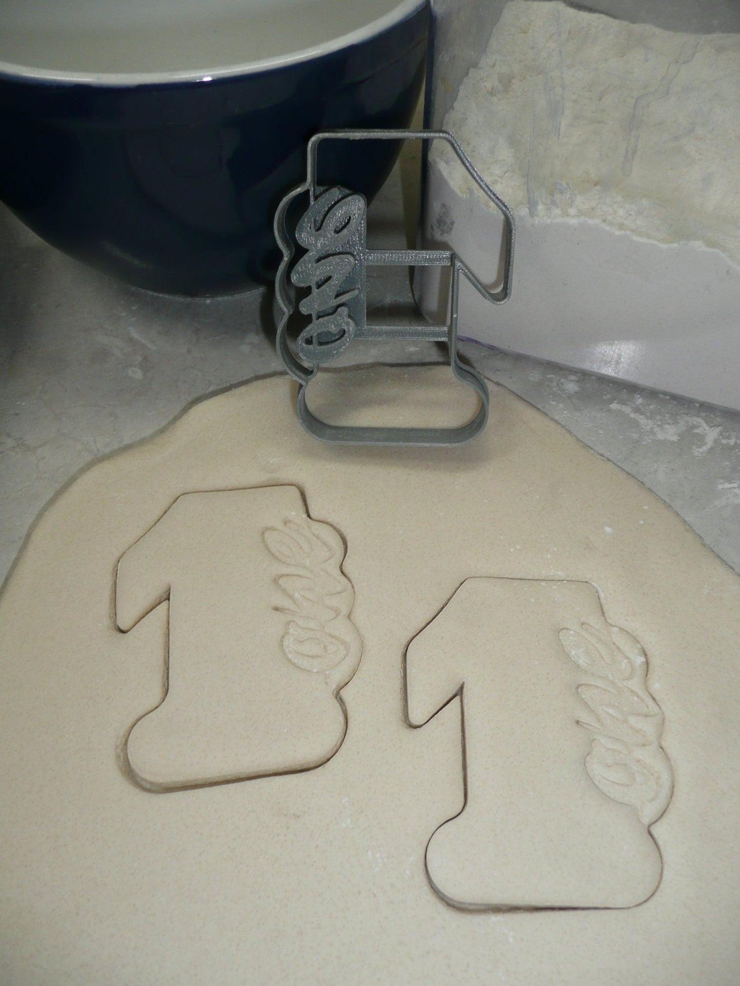 Number 1 With Word On Side Detailed Cookie Cutter Made In USA PR5041