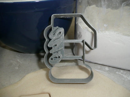 Number 1 With Word On Side Detailed Cookie Cutter Made In USA PR5041