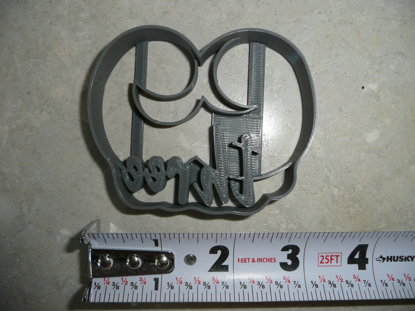 Number 3 With Word On Side Detailed Cookie Cutter Made In USA PR5043