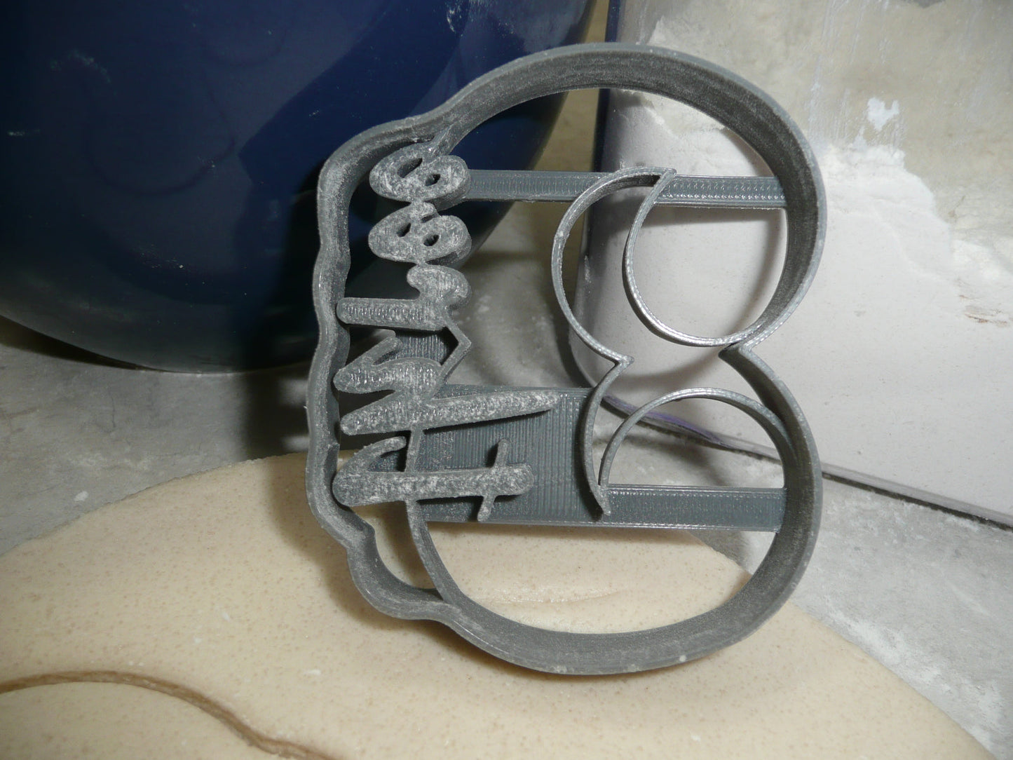 Number 3 With Word On Side Detailed Cookie Cutter Made In USA PR5043